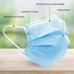 Medical Face Mask Blue - 1 piece per bag